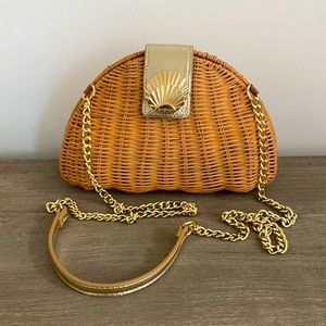 Lilly Pulitzer REDFORD Wicker Crossbody Purse